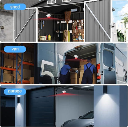 WiFi PIR Motion Detector Alarm with 4 Door Sensors and 2 Remote, Home Alarm System with Phone APP Alert for Home Ranch Van Carport Shop120db Extra Loud