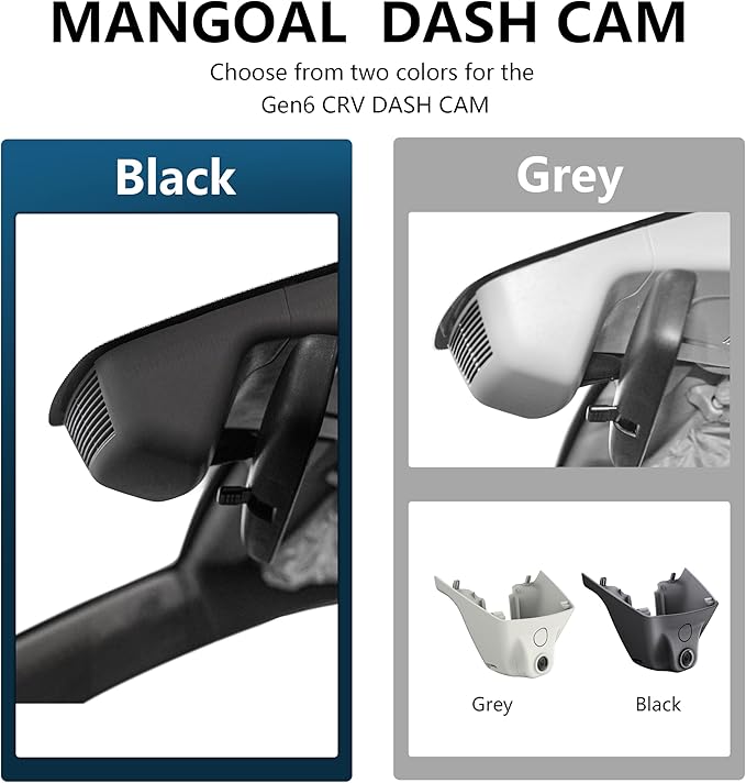 Mangoal 4K Honda CRV Dash Cam Custom fit for Gen6 CR-V & CR-V Hybrid 2023-2026(Black)(Model B), Integrated OEM Look, UHD 2160P Video, WiFi & App, GPS, 64GB Card