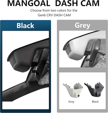 Mangoal 4K Honda CRV Dash Cam Custom fit for Gen6 CR-V & CR-V Hybrid 2023-2026(Black)(Model B), Integrated OEM Look, UHD 2160P Video, WiFi & App, GPS, 64GB Card