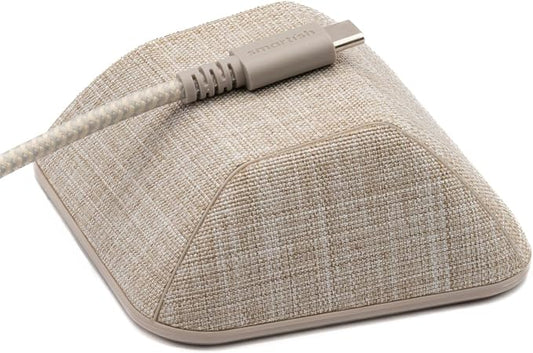Smartish Magnetic Cord Holder, Cable Wrangler, Nightstand & Desk Organizer | Holds 5 Cords, 2 Cable Clips, Weighted Base, Charger Keeper, Phone Charging Cable Management, Home Office Accessories, Beige