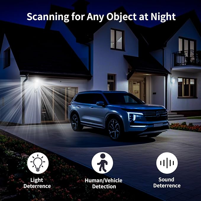 Security Camera Outdoor, E3Z 3MP PTZ 360° IP65 Weatherproof, AI Motion Tracking, Full-Color Night Vision, 2-Way Audio, TF/Cloud Storage