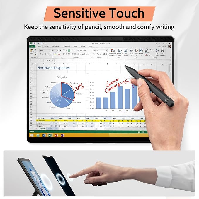 Mamol Magnetic Privacy Screen for 13 inch Surface Pro 11/10/9/8/X, Removable Anti Glare Blue Light Filter, Anti-Spy Screen Protector