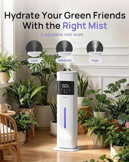 Humidifier Large Room, 2.1Gal/8L Cool Mist Humidifiers for Bedroom 500 sq ft, Humidifiers for Home with Essential Oil Diffuser, Top Fill Quiet Humidifier for Baby Nursery Office Plants, White