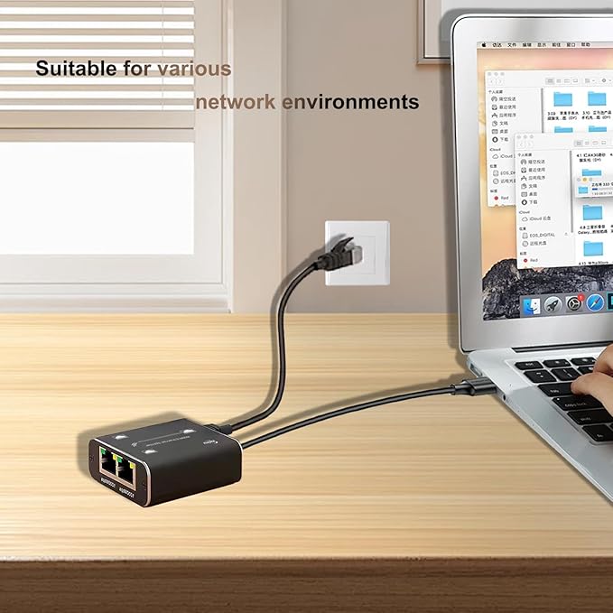 Ethernet Splitter 3Ports Switch 1 in 2 Out High Speed 1000Mbps RJ45 Ethernet Splitter LAN Splitter,Gigabit Internet Splitter with USB Power Cable for Cat5/5e/6/7/8 Cable