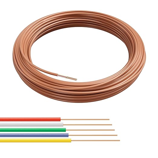 THE CIMPLE CO 18/5 Thermostat Wire 25 FT - Insulated Solid Copper Wiring for HVAC, Furnaces, Video Doorbells, Alarms, Lighting, Smart Thermostats - 18 Gauge, 5 Conductor - 25 Feet (7 Meters), Brown