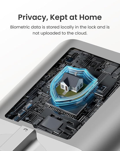 DESLOC K140Plus Smart Door Lock with Palm Vein Recognition, Keyless Entry Door Lock with Keypad Deadbolt, App Control, Auto Lock Digital Door Lock for Front Door with Mechanical Key Backup, Silver