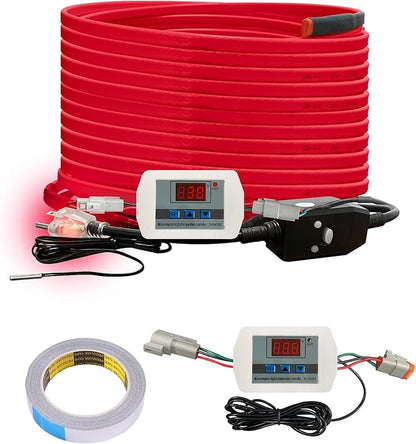 OEBLD Heat Tape for Water Pipes 60FT, Replaceable Smart Thermostat for Pipe Freeze Protection, Self-Regulating Roof Deicing Cable for Metal and Plastic Home Pipes