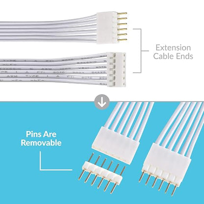 Litcessory Flexible Corner Connector for Philips Hue V3/WiZ Lightstrip | Standard 6-Pin, 2in, 4 Pack, White. Not compatible with Flux.