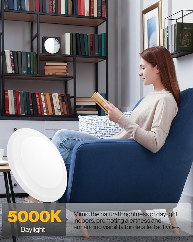 Sunco 24 Pack 6 Inch LED Disk Lights, Flush Mount Ceiling Light Disc, Recessed Can Lighting, 850 LM, 12W (65W Equivalent), 5000K Daylight, Dimmable, Damp Rated ETL.