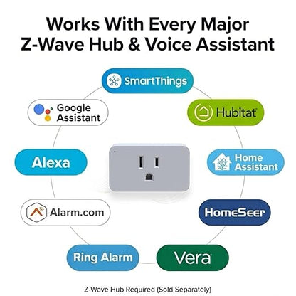 LAMP-ZW2 Z-Wave 800 Long Range Plugin Dimmer – 1,300 ft Range, SmartStart, S2 Security, 200W – Works with SmartThings, Hubitat, Home Assistant (Z-Wave HUB Required)