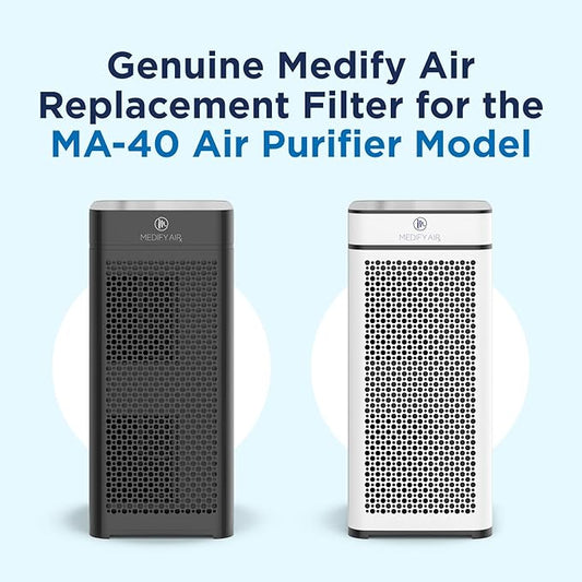 Medify MA-40 Genuine Replacement Filter for Allergens, Smoke, Wildfires, Dust, Odors, Pollen, Pet Dander | 3 in 1 with Pre-filter, True HEPA H14 and Activated Carbon for 99.99% Removal | 1-Pack