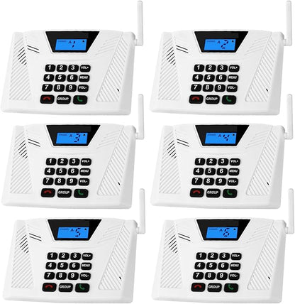 Intercoms Wireless for Home Hands Free, 2024 Upgraded Intercom 5300ft with Automatic Answer, 9 Channel Full Duplex Home Intercom System Fit for Hospital Business House(6 Packs White) ﻿