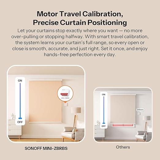 SONOFF Zigbee Smart Roller Shutter Switch, MINI-ZBRBS, Mini Size, Percentage Control, Zigbee Repeater, Alexa/Google Assistant/Home Assistant Support, Neutral Wire Required, 2-Pack