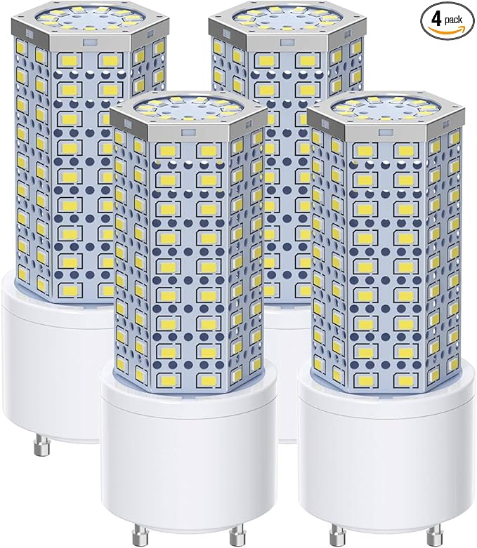 BMXKPO 13W GU24 LED Light Bulb,2 Prong Light Bulbs, GU24 Twist Lock Base,Replacement Bedroom 23W CFL Bulb,1950lm 4000K 4 Pack