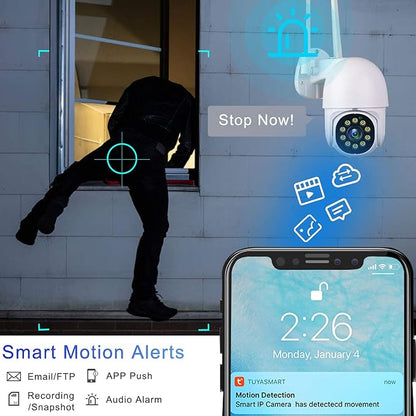 Tuya Smart Life Security Camera,1080P HD Wireless WiFi Home Surveillance Pan/Tilt 360° View Waterproof Night Vision, Human Detection,Auto Tracking