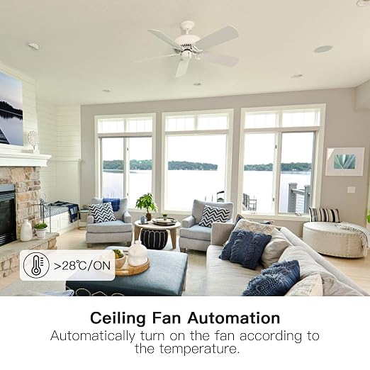 TREATLIFE Smart Fan Switch, 4 Speed Fan Switch for Ceiling Fan, Neutral Wire Required, 2.4GHz WiFi Smart Ceiling Fan Control Works with Alexa, Google Home, Remote Control, Schedule, No Hub Required