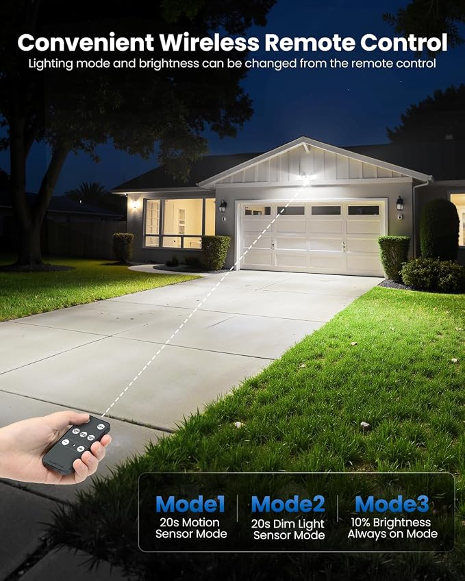 6000LM Solar Flood Lights Outdoor with Motion Sensor, 4 Heads
