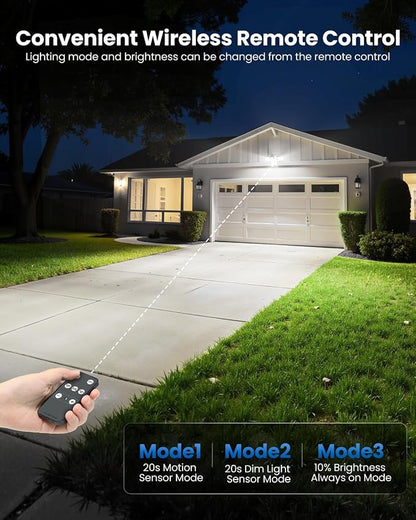 6000LM Solar Flood Lights Outdoor with Motion Sensor, 4 Heads