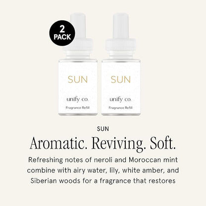 Pura & Unify Co. Home Scent Refill - Smart Home Air Diffuser - Long-Lasting Luxury Fragrance per Refill - Spring & Summer Fragrance - 2 Pack, Sun