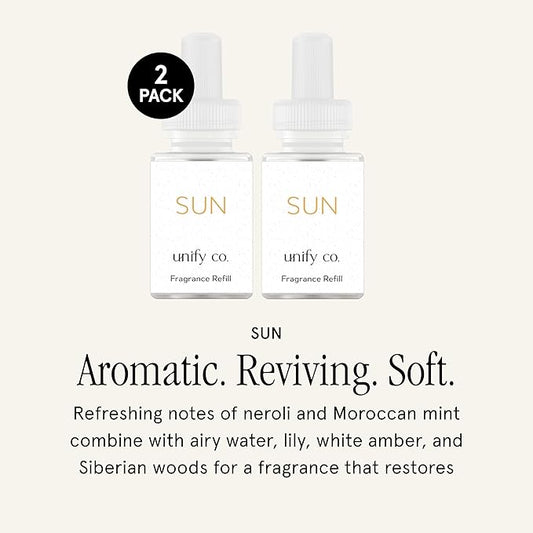 Pura & Unify Co. Home Scent Refill - Smart Home Air Diffuser - Long-Lasting Luxury Fragrance per Refill - Spring & Summer Fragrance - 2 Pack, Sun