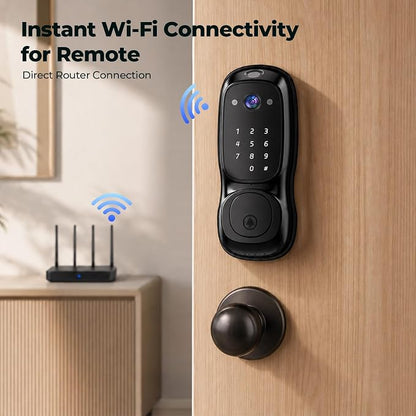 Video Smart Lock with Camera, 3-in-1 Smart Deadbolt for Front Door