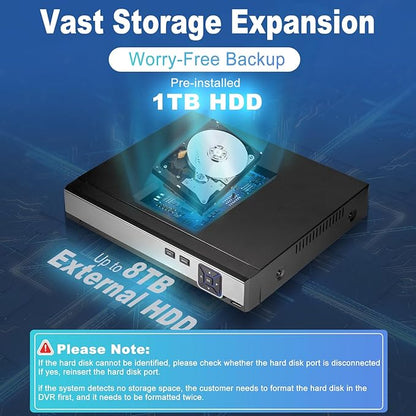 KERUI 4CH Network Video Recorder Set for Home Security 4Channel PoE NVR with 2Pcs 4MP HD POE Cameras, 24/7 Recording Human Detection Pre-Installed 1TB Hard Drive
