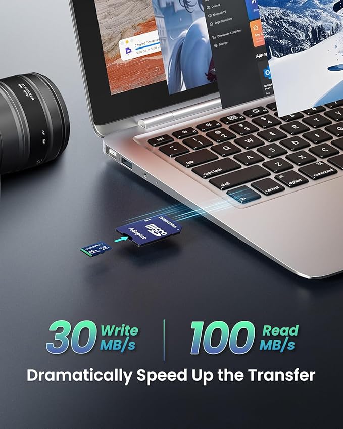 DIGIERA 64GB CT100 microSDXC UHS-I Memory Card with Adapter - up to 100MB/s, C10, U1, V10, Full HD, A1, Micro SD Card for Smartphones, Tablets, Cameras, Gaming Consoles, and Drones (2 Pack)