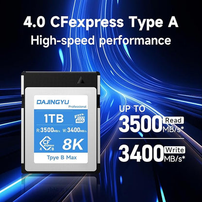 980GB CFexpress 4.0 Type B Memory Card VPG400 Up to 3500/3400 MB/s Read/Write Shooting Video and Photo in up to 4K/8K RAW Compatible with Nikon Canon panasonic Fujifilm Camera