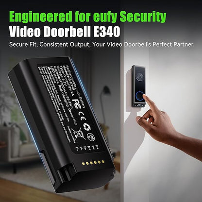 Lesaps 1-Pack Replacement Battery for eufy Video Doorbell E340, 7000mAh Rechargeable Li-ion Battery Pack with Type-C Charging, Multi-Protection Backup Battery for eufy E340