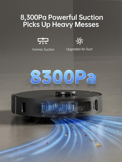 DREAME X30 Ultra Robot Vacuum and Mop Combo, 8300Pa Suction, Mop Extend and Mop Self Cleaning with 140°F Water, Removable & Liftable Mop, Self Refilling, Mop Self Drying, Smart Carpet Cleaning