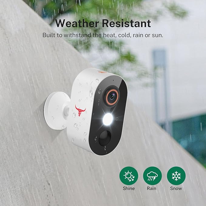 1080p Wireless Security Camera with AI Human Detection, Night Vision, 2-Way Talk, Cloud Storage, 2.4G WiFi, Battery Camera for Home Security (2 Pack)