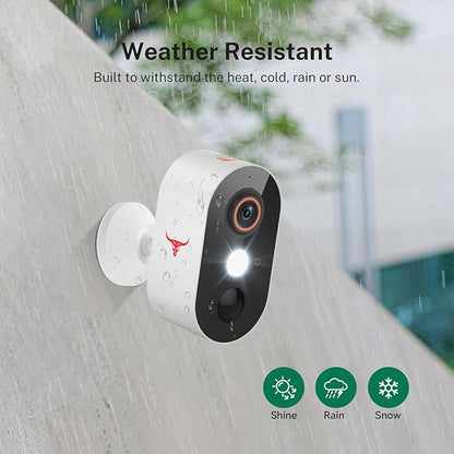 1080p Wireless Security Camera with AI Human Detection, Night Vision, 2-Way Talk, Cloud Storage, 2.4G WiFi, Battery Camera for Home Security (2 Pack)