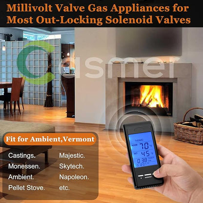 Universal Smart Fireplace Remote Control, Fit for skytech 1001 3301 5301 5320 Smart-BATT,superior TSRC,acumen RCK,Touch Screen-Timer Control-Thermostat Control-Child Protection,Control Millivolt Valve