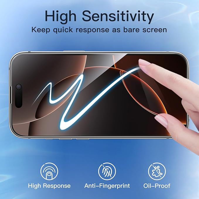 JETech Privacy Full Coverage Screen Protector for iPhone 16 Pro Max 6.9-Inch, Black Edge Anti-Spy Tempered Glass Film with Easy Installation Tool, Case-Friendly, 2-Pack