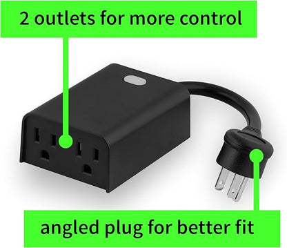 Zooz 800 Series Z-Wave Long Range Outdoor Double Plug ZEN14 | Hub Required | Works with The Z-Box Hub, Home Assistant, and Hubitat