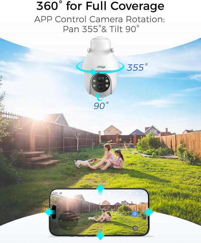 4MP Solar Camera Outdoor Wireless, Compatible ObligzBase Only