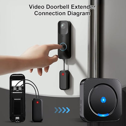 Wireless Doorbell Chime Extender - Compatible with Blink Video Doorbell, Easy Setup, 110 dB Loud Alarm (1 Video Doorbell Extender 1 Receiver）