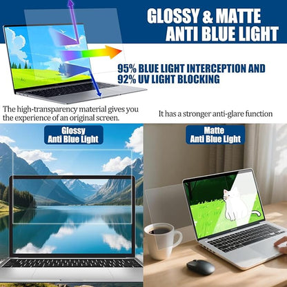 [4 Pack] 14 Inch Laptop Privacy Screen for 16:10 Aspect Ratio - 14 Inch Anti Blue Light Screen Protector Removable Anti-Scratch Privacy Shield Screen 14in