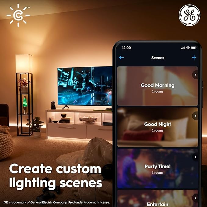Cync GE Smart LED Light Bulb, B11 Candle Light Bulb – Works with Amazon Alexa & Google Home, 60W Equivalent, Soft White, 2.4GHz WiFi (4-Pack)