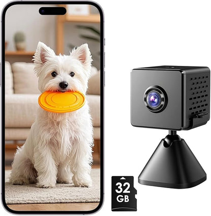 vebiliki Indoor Camera with 32GB TF Card, 4K WiFi Camera with Live View, Nanny Cam with Motion Alerts, Cloud & Local Storage, Auto Night Vision Indoor Security Camera for Baby, Pet & Elder Care