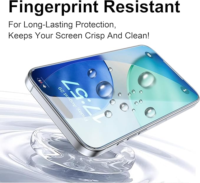 OneFish Privacy Screen Protector for iPhone 17 Pro Max [6.9 Inch], Airbag Edge Protection Anti Spy Private Tempered Glass Film with Installation Frame 9H Scratch Resistant Easy Installation 2 Pack.