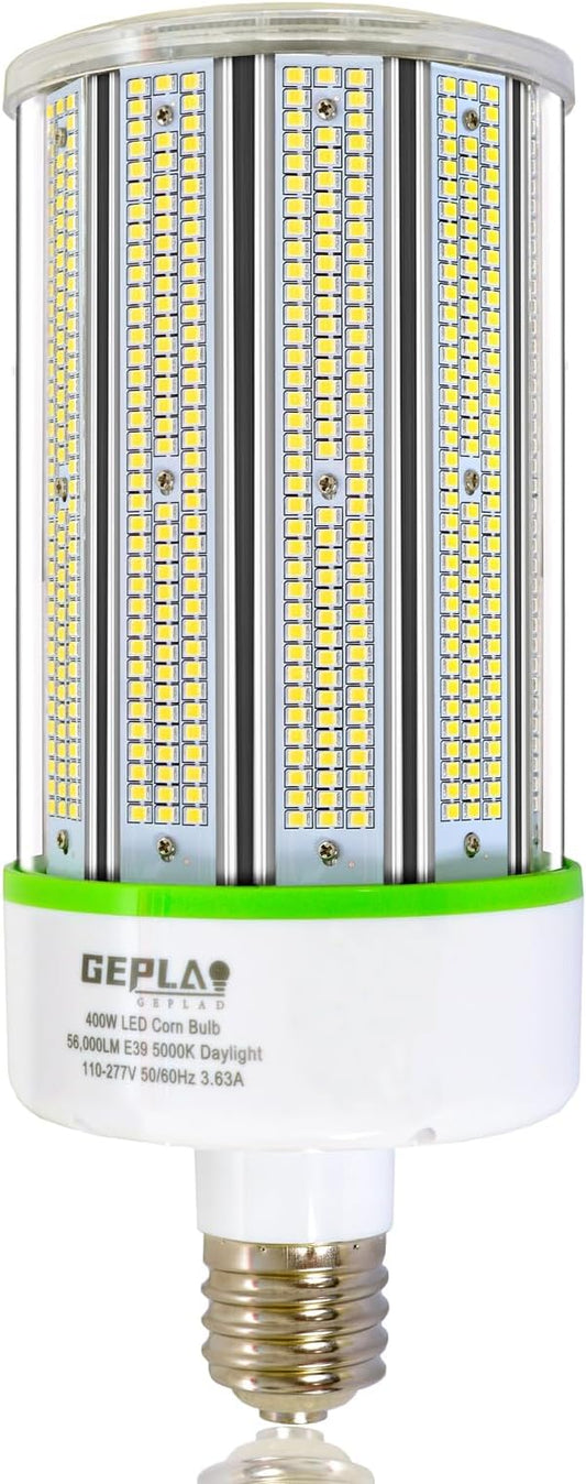 GEPLAD 400W LED Corn Bulb, E39 Mogul Base, 5000K Daylight, 56,000 Lumens, Equivalent to 1200W MH/HPS/HID, Non-Dimmable for Street, Shop, Warehouse, Parking Lot Lighting