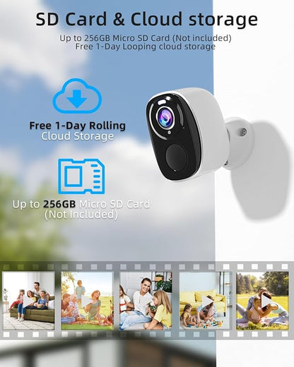 2Pack 5G&2.4G Security Cameras Wireless Outdoor ,2K Camera for Home Security with Motion Detection Spotlight Siren Alarm WiFi Surveillance Indoor Camera, Color Night Vision, 2-Way Talk, IP65, Cloud/SD