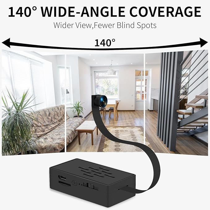 1080P Mini Camera DIY Module with 2.4G/5Ghz WiFi, Nanny Cam with 300 Minutes Battery, Motion Detection, 140° Wide Angle, App Control, Portable Small Camera Module for Home Security, Pets, Office