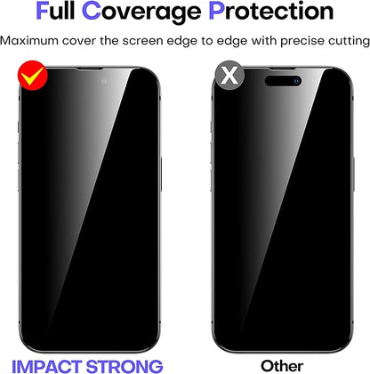 ImpactStrong Anti-Spy Privacy Screen Protector for iPhone 14 Pro Max (6.7-Inch), 9H Tempered Glass, Shatter-Resistant, Anti-Scratch, Easy Install Kit, Case Friendly, 2-Pack