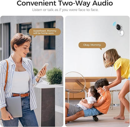 ARPHA 4K Indoor Security Camera, WiFi Pet Camera for Home Security with PIR Human Detection, Sound Detection, Night Version Two-Way Talk, Support TF Card & Cloud Storage