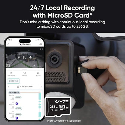 WYZE Floodlight Camera v2, Security Camera Outdoor, 2K HD with Color Night Vision, 2800-Lumen LEDs, 160° Wide View, 105dB Siren, Works with Alexa & Google Assistant, Wired-Black