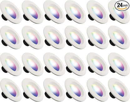 XTREME DIGITAL LIFESTYLE ACCESSORIES 24-Pack Energizer Smart WiFi Multi Color and Multi White 5”/6” LED Recessed Downlight BR30 E26 Screw Base 1100 Lumens 85W
