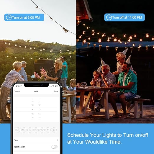 New One Smart Dimmer Plug Outdoor 2 Pack, IP65 Waterproof Smart Outlet, Dimmable Compatible with Google Assistant, Alexa, Voice Control