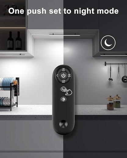Remote Control Under Cabinet Led Light Plug in, Dimmable Daylight White 4500K, 3 Pack 12 inch Linkable Under Counter Lights for Kitchen Upgrade ETL Listed Plug 24V, UNO-LK 4500K